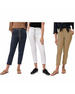 Iber Pantalone Jogger Iber in Tessuto Tencell Modello Leggerissimo Elasticizzato Donna