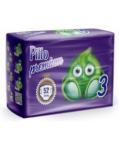 PILLO Premium Midi  Taglia 3 (4-9 Kg)  3 Pacchi da 52 (156 pannolini)