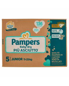 Pampers Baby Dry Taglia 5 Da 136 Pannolini