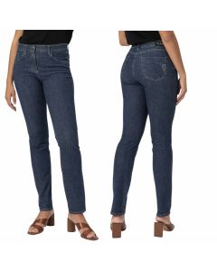 Iber Jeans Denim Virtual Elasticizzato Gamba Dritta Con Dettaglio Strass Modello Leggero Comodo Donna