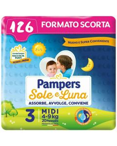 Pampers 126 Pannolini Sole e Luna Taglia 3