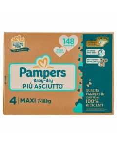 Pampers Baby Dry Taglia 4 Da 148 Pannolini