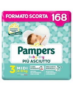 Pampers Baby Dry Taglia 3 Da 168 Pannolini