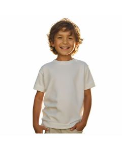 Leable 3 Pezzi Maglia Manica Corta 208 206 Girocollo in Puro Cotone Interlock Da 2 a 14 Anni Trattamento in Cachemire Made in Italy Bambino