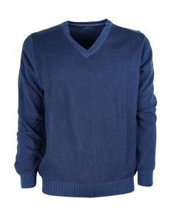 Pullover Uomo Manica Lunga Scollo a V Cotone Nido d' Ape Re Del Mare Made in Italy