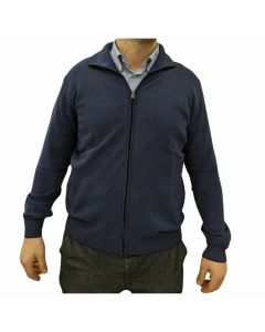 Re Del Mare Maglione 223224X Leggero Cotone Nido Ape con Zip Intera e Polsini Uomo Taglie Forti