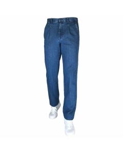 Sea Barrier Pantajeans in Puro Cotone Robin Tasca Chinos Con Pinces in Denim