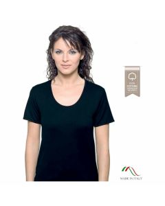 Leable 3 Maglie Puro Caldo Cotone Interlock Mezze Maniche Donna Made In Italy