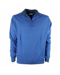 Maglione Mezza Zip U7203 in Lana e Cashmere Morbido Set 1 o 2 Pezzi da Taglia M a 3XL Tinta Unita Melange Uomo Made in Italy