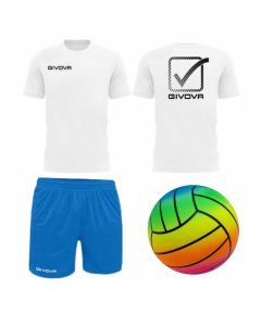 Givova Set Bermuda Triacetato e Tshirt in Cotone Fresco Mix Sportivo Traspirante Morbido con Palla in Omaggio