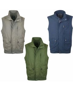 Sea Barrier Jazio Gilet Taglia da M a 3XL Leggero in Morbido Cotone Modello Multitasca con Zip e Bottoni Casual Uomo