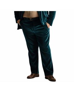 Bianchi Pantalone in Velluto Duca Visconti di Modrone Set 1 o 2 Pezzi da Taglia 55 a 75 Modello a Coste Larghe con Pinces Drop 0 Taglie Forti